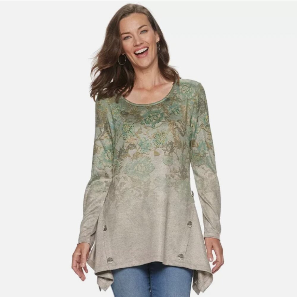 World Unity Embellished Tunic With Button Detail Size M